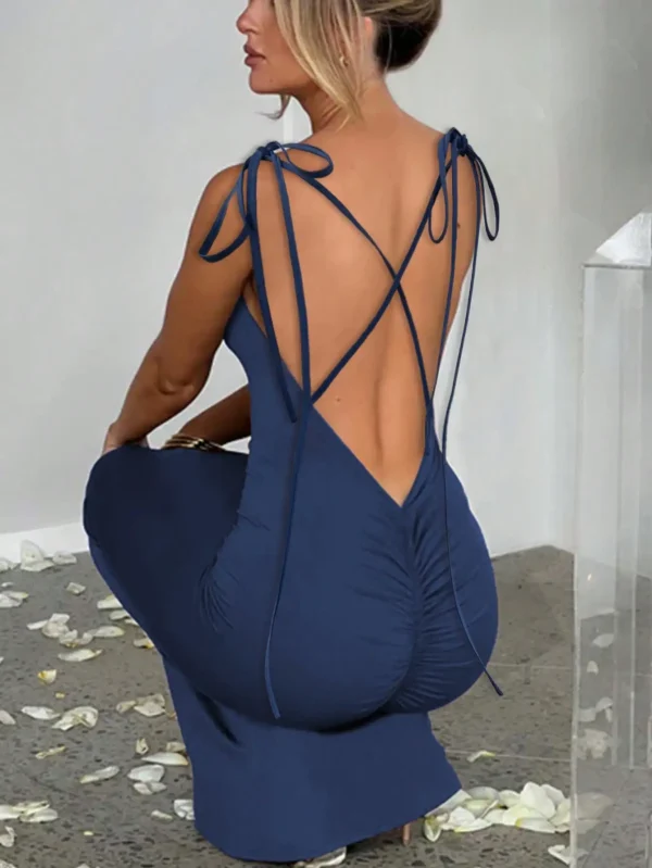Summer Women's Sexy  Deep V Neck Design,Dpen Back Dress, Ideal for Suitable for Music Festivals PartyDaly Dressing - Image 5