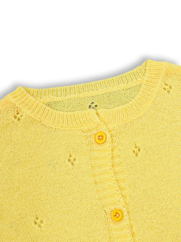 Lightweight Yellow Knit Cardigan Spring Summer Essential for Womens Fashion Easy to Layer with Dresses for Everyday Looks - Image 4