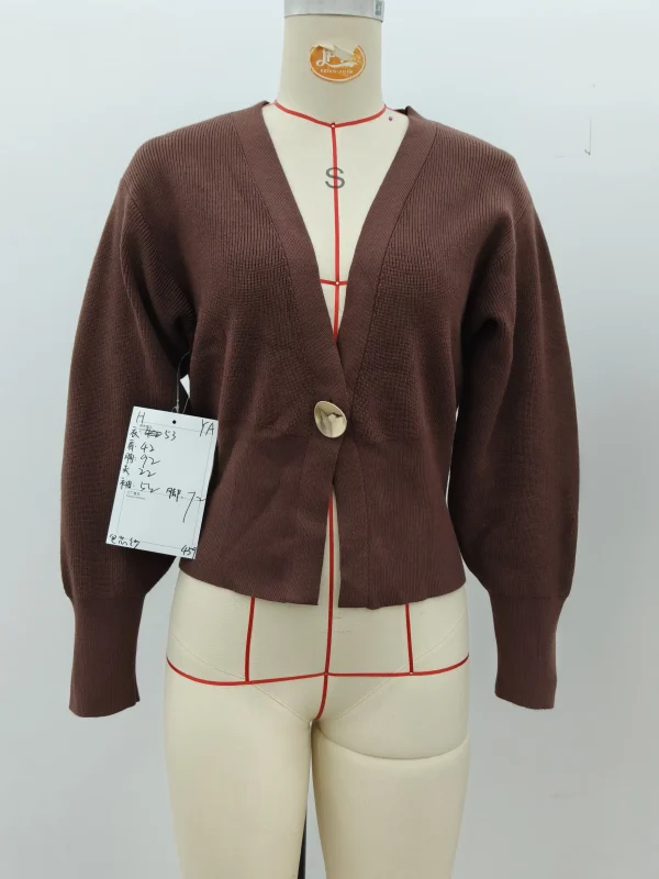 Women's Fashion Casual Trendy Versatile Solid Knit Metal Button Long Sleeve Everyday Cardigan - Image 5