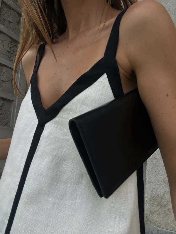 Spring-Summer Casual Dress Elegant Minimalist Halter Slip for Music Festivals, Carnival Beach Vacays VNeck Color-Block Design - Image 5