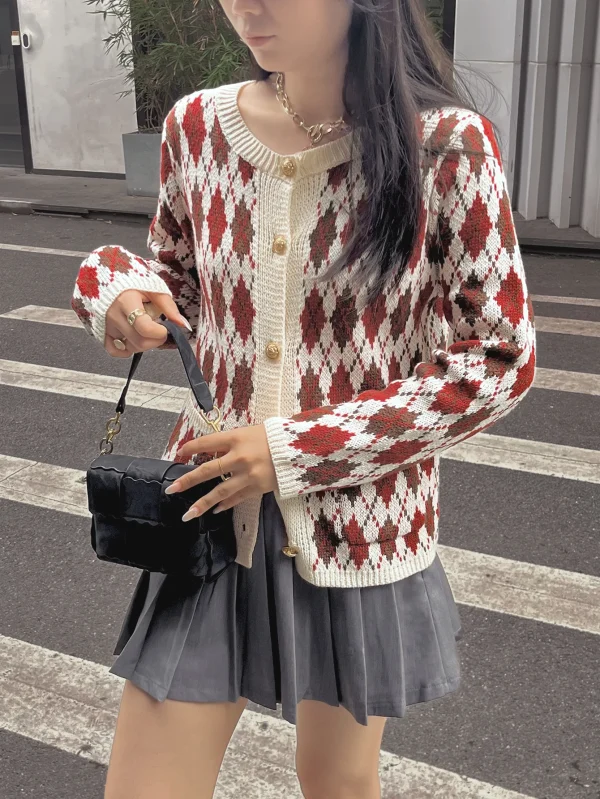 Women's Autumn and Winter Fashion Elegant Casual Gorgeous Vintage Metal Button Design Pockets Multi-color - Image 5