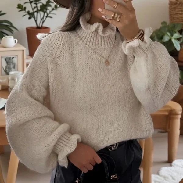 Women's Vintage Style Long Sleeve Winter Knitted Pullover Front Fashionable Women's Sweaters