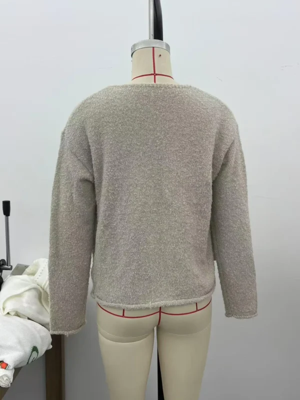 Fall and Winter Fashion Casual Vacation Women's  Design Metal Button Long Sleeve Sweater - Image 2