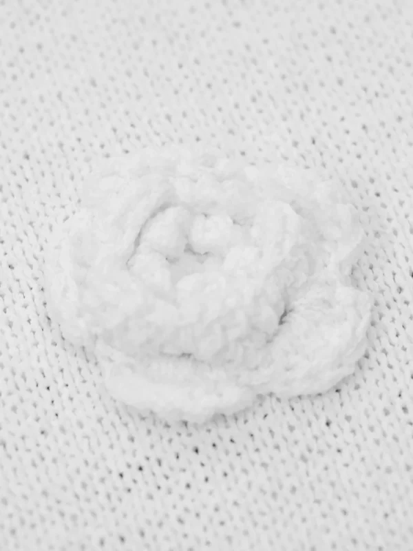Women's Spring and Summer Casual Holiday Beach Seaside Solid Colour Straps Three-dimensional Flowers Woolen Knitted Dresses - Image 4