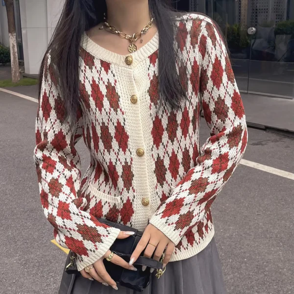 Women's Autumn and Winter Fashion Elegant Casual Gorgeous Vintage Metal Button Design Pockets Multi-color