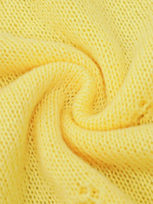 Lightweight Yellow Knit Cardigan Spring Summer Essential for Womens Fashion Easy to Layer with Dresses for Everyday Looks - Image 3