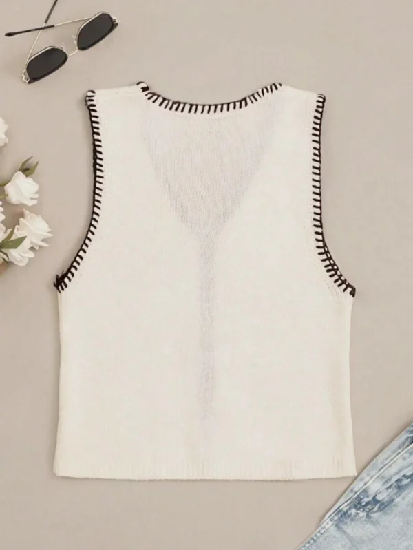 New Arrival Women's Knit Sweater | Casual Color Block Pullover with Front Wrap Design - Image 3