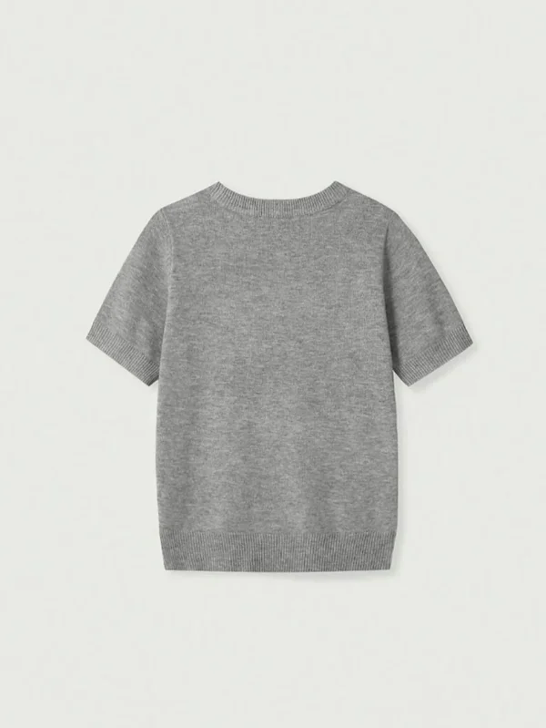 New Women's Casual Fashion Round Neck Short Sleeve Plain Knit Top T-Shirt - Image 2