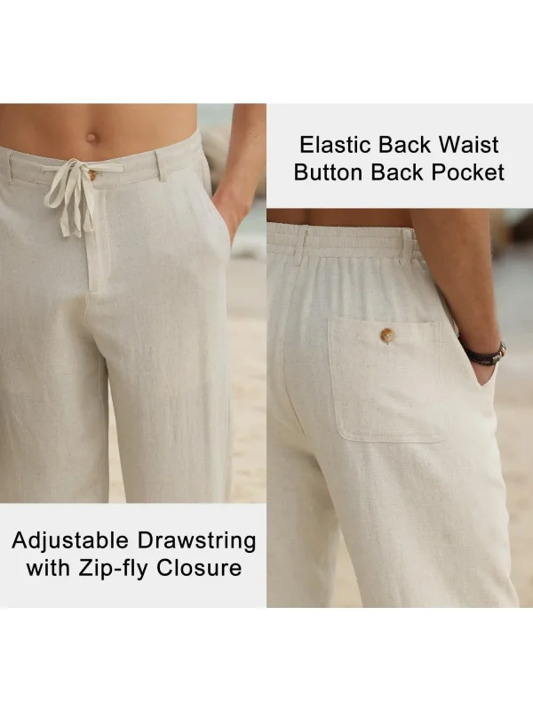 Men's Pants Casual Beach Summer Vacation Dress Pants Loose Fit - Image 6