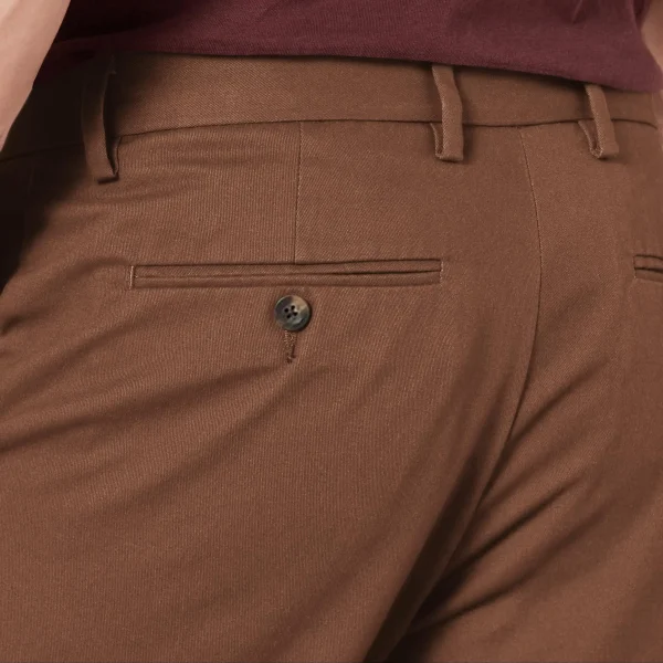 Men's Brown Slim-Fit Wrinkle-Resistant Flat-Front Chino Pant - Image 2