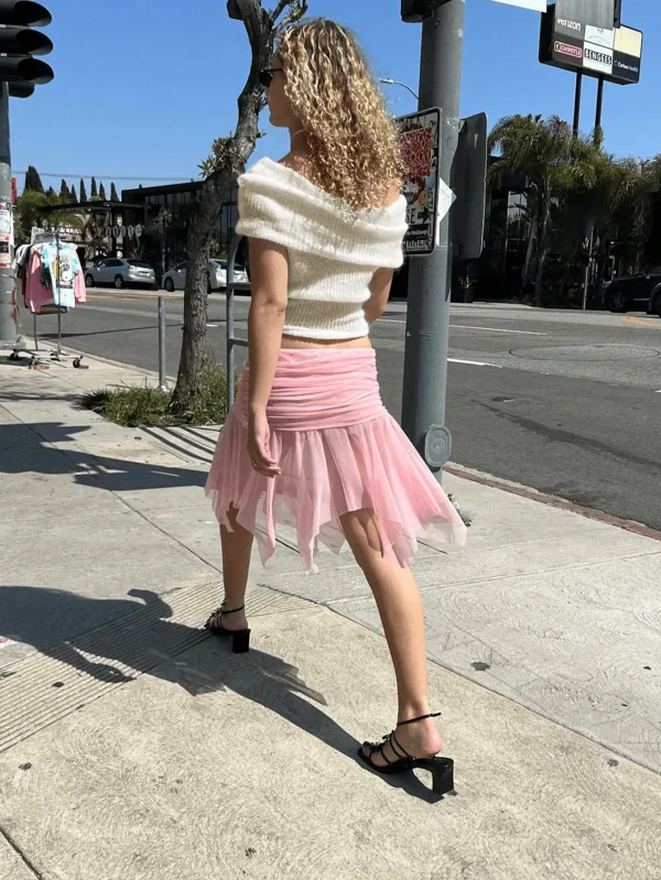 Women's Elegant One-Shoulder Tube Top Off-Shoulder Short Pullover in Solid Color for Spring Summer Knit Tops - Image 2