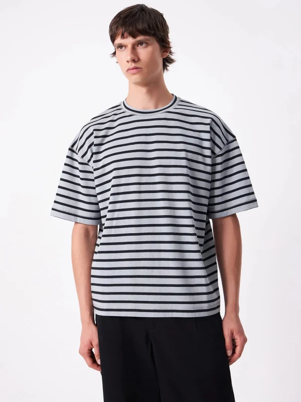 High Quality Men's Striped T-shirt Oversized 100% Cotton Green Black Casual comfort T-shirt for Men - Image 2