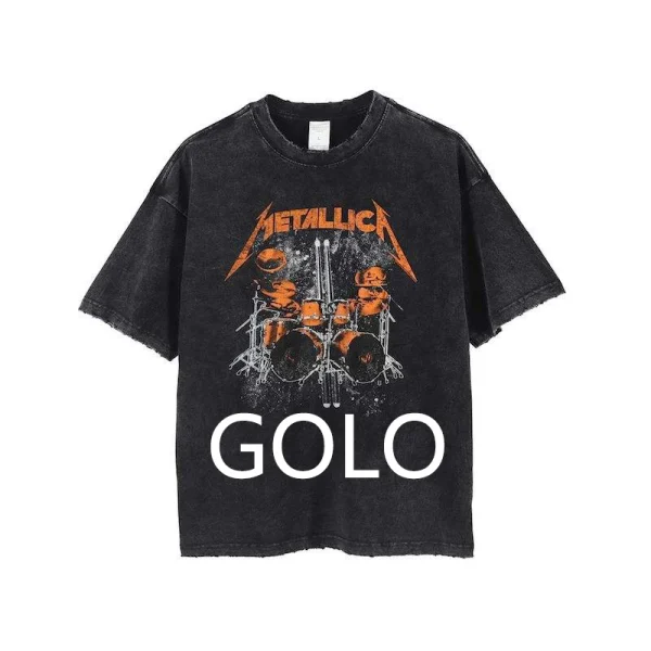 Graphic Tees T Shirts Printed Men's Silk Screen Printing Vintage Distressed Acid Wash T-shirt Men Oversized Tshirts - Image 4