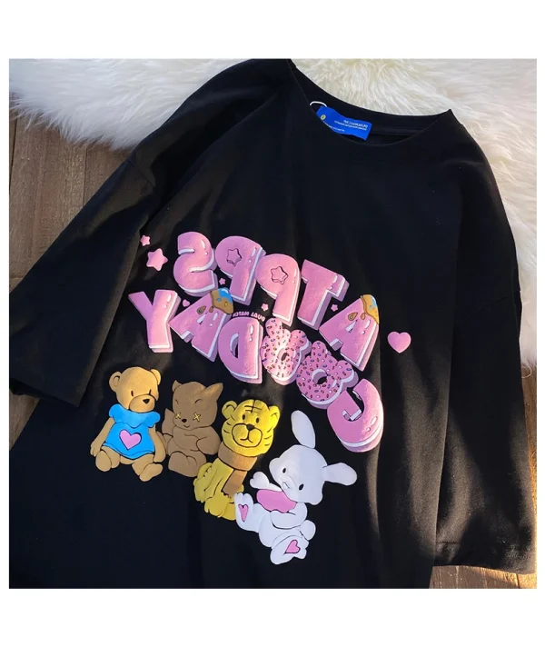 3D Cartoon T-shirt 3D Puff Foam Printing T Shirts 100% Cotton Polyester T-shirt Leisure Cute Designer Men's T-shirts - Image 5