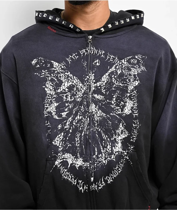 Black Wash Men's High Quality Screen-printed Dye Treatment High Quality Hoodie Autumn New Style - Image 5