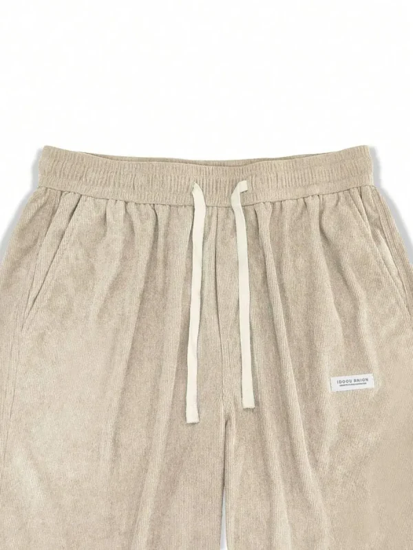 Mens Straight Leg Pants Long Solid Elastic Waist Casual Pants Loose Fit Going Out Pants with Pockets - Image 5