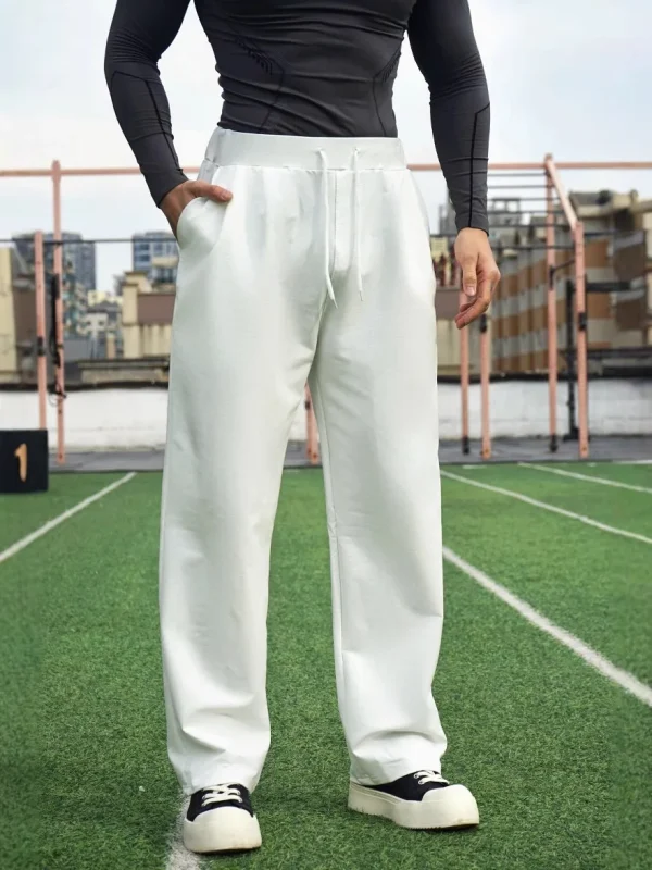 Men's Casual Fashionable  Pants Trousers Loose Drawstring Basketball Running Training Cotton Sport Long Pants - Image 3