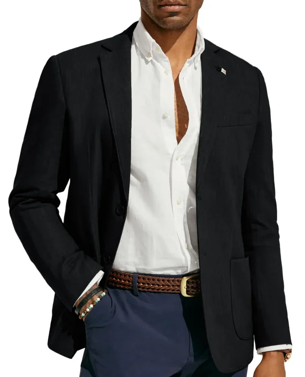 Stylish Suit Jacket Casual Cotton Linen Sports Jacket Lightweight 2-piece Button Unlined Suit Jacket Outerwear Suitable - Image 5