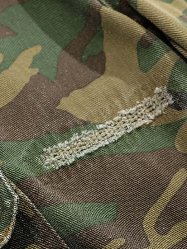 Ripped Camouflage Flared Cargo Pants - Image 4