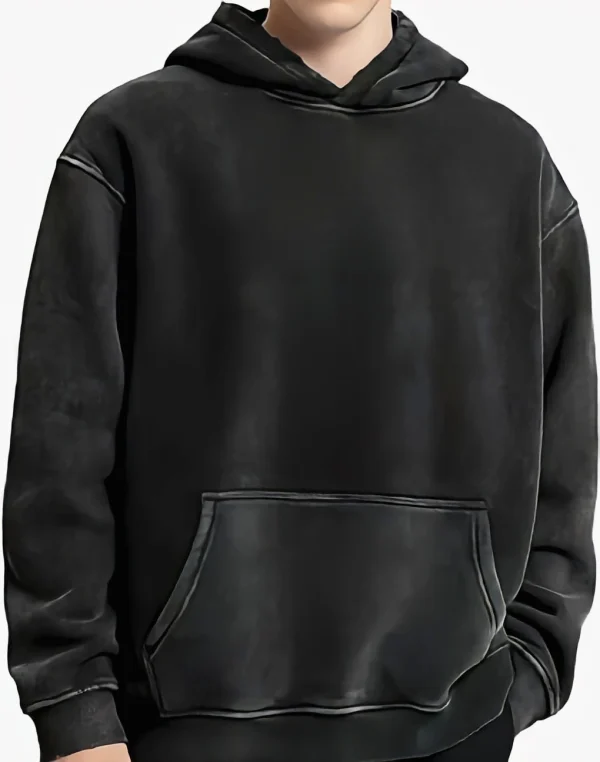 Men's Oversized Unisex Hooded Sweatshirt, Acid-washed, Heavyweight , Retro Cotton Sportswear, for Men, Streetwear, Fashion