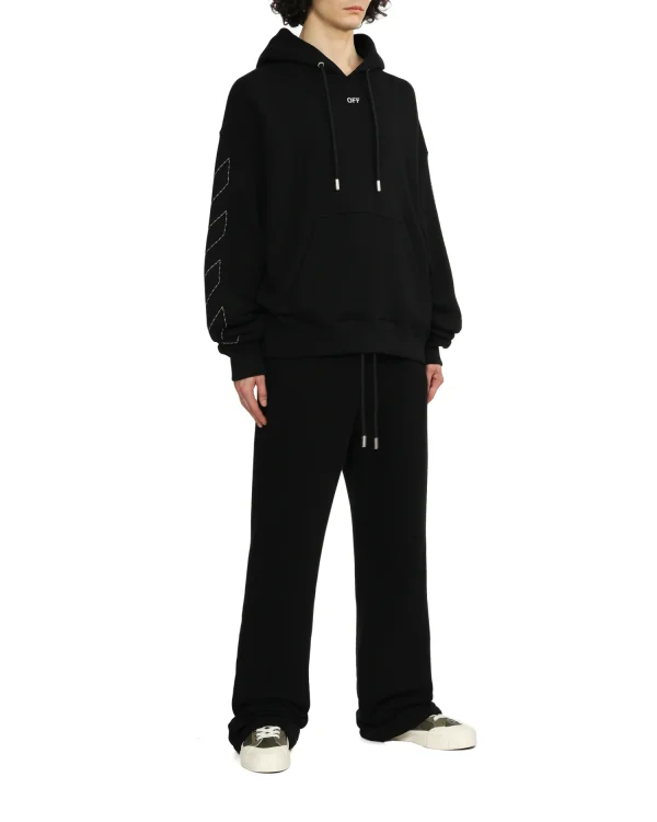 100%  Man's High Quality Cotton Black Drawstring Casual Hoodie - Image 5