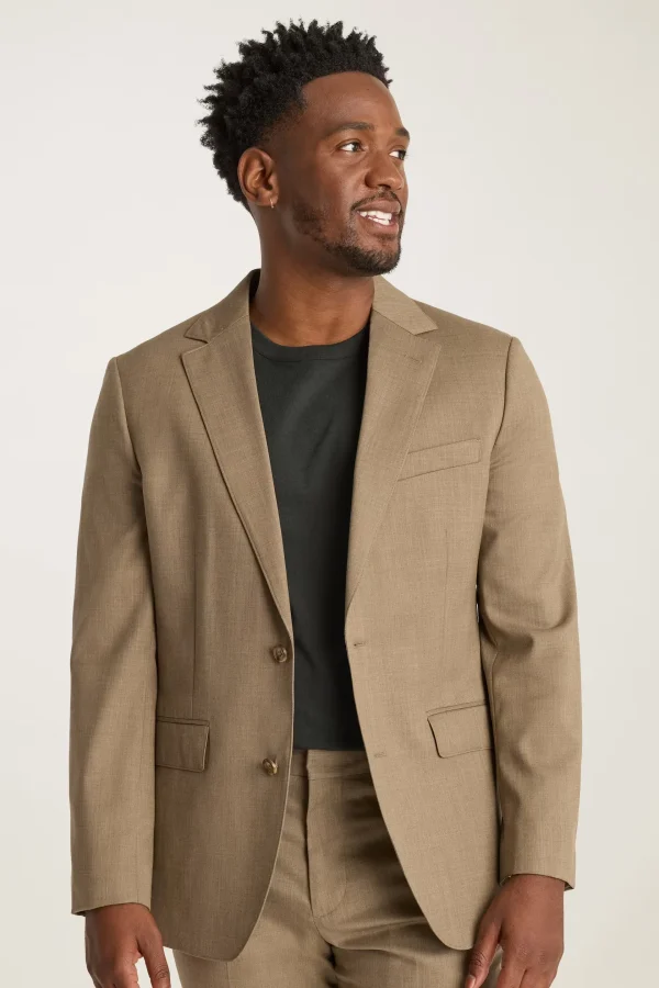blazer Men Suit 97% Wool Khaki Elegant Stylish Crisp Fashion High Quality Single Button Suit for Men - Image 4