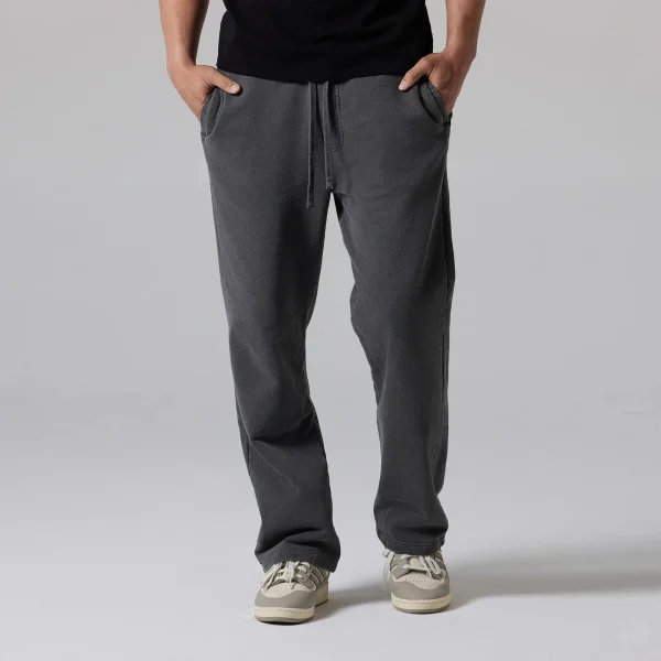 Apparel Mens Sweatpants 100% Cotton Green Color Fabric Loose Fit Streetwear Casual Trousers for Men - Image 5