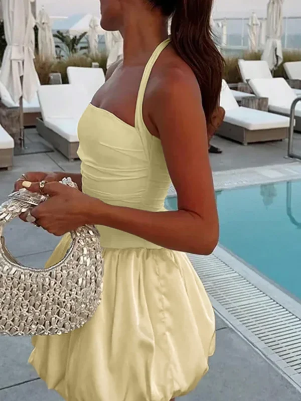ARDOR S Women's Y2K Party Dress - Elegant Backless Mini Dress, Strappy Sleeveless Bubble Hem for Summer Holidays - Image 5