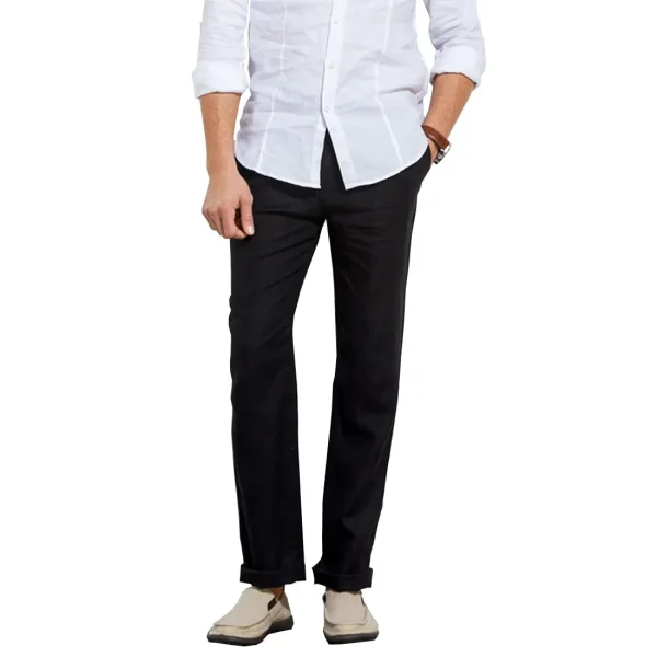 Men's Casual Beach Pants With Elastic Loose and Lightweight Linen Summer Pants Men Jeans With Drawstring and Lightweight Pants - Image 4