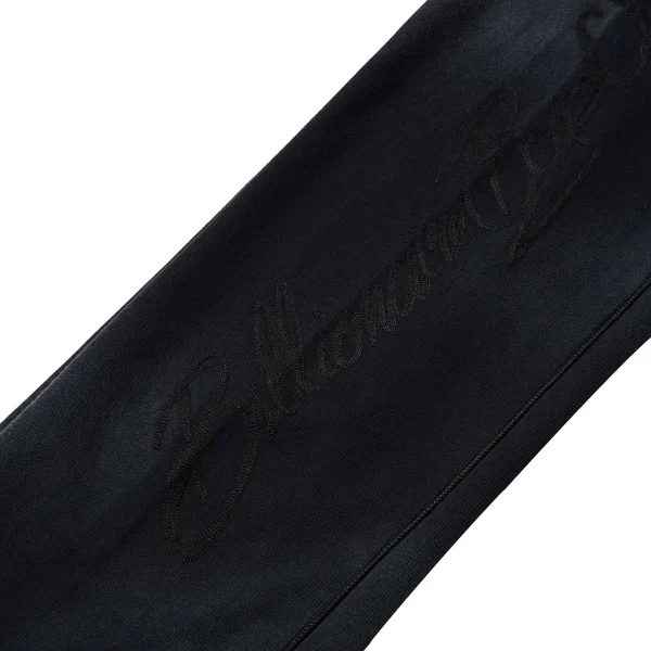 Black Washed Men's Sweatpants with Embroidery - Loose Fit Fleece Joggers for - Image 3
