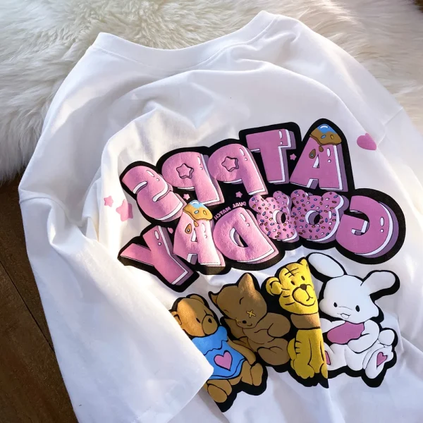 3D Cartoon T-shirt 3D Puff Foam Printing T Shirts 100% Cotton Polyester T-shirt Leisure Cute Designer Men's T-shirts - Image 2