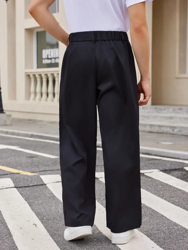 Men's Pleated High Waist Wide Leg Pants Loose Fit Casual Pants with Pocket - Image 4