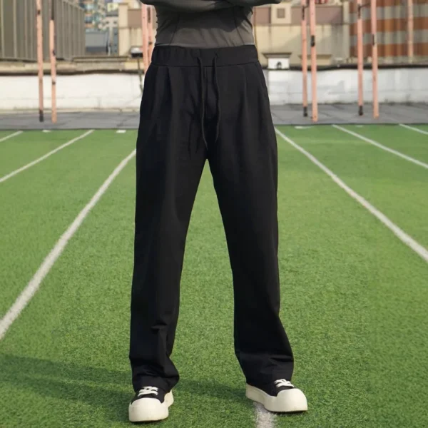 Men's Casual Fashionable  Pants Trousers Loose Drawstring Basketball Running Training Cotton Sport Long Pants - Image 2