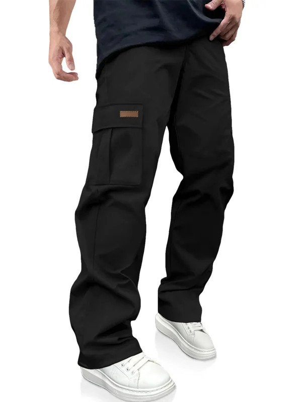 Men's Casual Cargo Pants Workout Joggers Stretch Sweatpants Hiking Drawstring Tactical Pants with Multi Pockets - Image 3