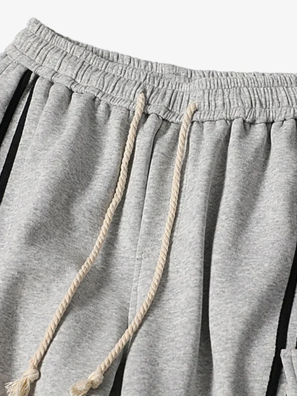 Man's Casual High Quality Web Stitching Letter Print Drawstring Barrel Pants - Image 4