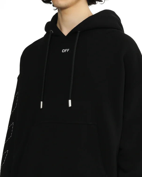 100%  Man's High Quality Cotton Black Drawstring Casual Hoodie - Image 4