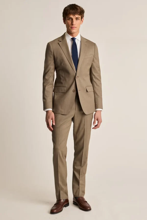 blazer Men Suit 97% Wool Khaki Elegant Stylish Crisp Fashion High Quality Single Button Suit for Men - Image 2