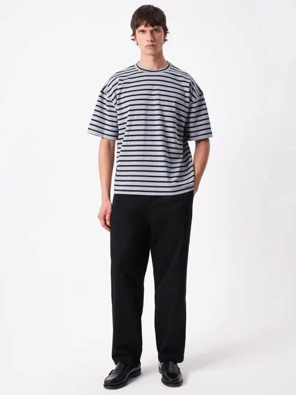 High Quality Men's Striped T-shirt Oversized 100% Cotton Green Black Casual comfort T-shirt for Men - Image 6