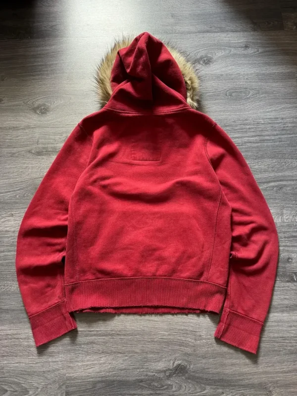 Classic Pullover Oversized Vintage Y2K Distressed Fur Hoodie - Image 6