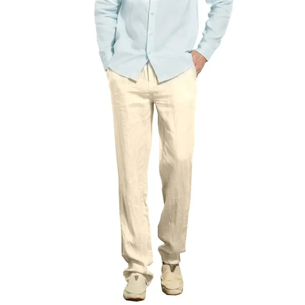 Men's Casual Beach Pants With Elastic Loose and Lightweight Linen Summer Pants Men Jeans With Drawstring and Lightweight Pants - Image 3