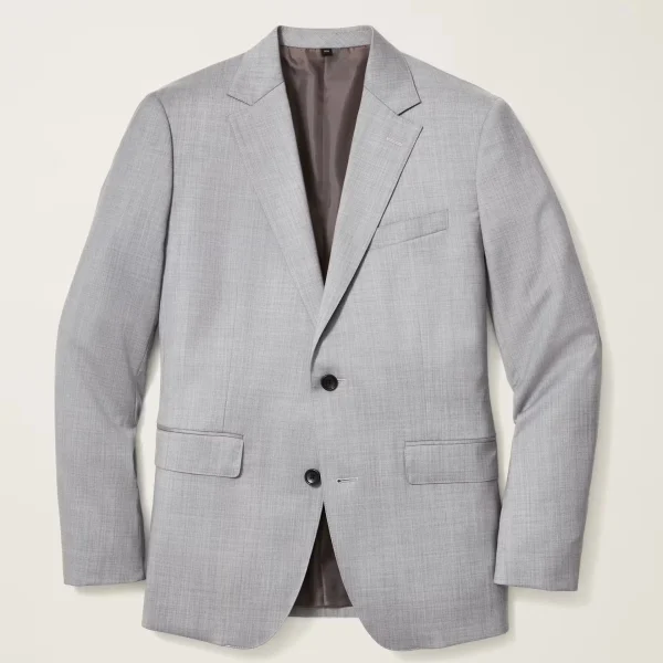 Silver Gray blazer Men Suit 97% Wool  Elegant Stylish Crisp Fashion High Quality Single Button Suit for Men