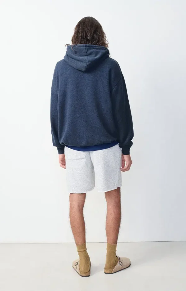 2026 New Style Embroidery Drawstring Blue Autumn Warm Hoodie with Kangaroo Pocket - Image 3