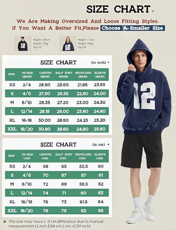 Men's Oversized Unisex Hooded Sweatshirt, Acid-washed, Heavyweight , Retro Cotton Sportswear, for Men, Streetwear, Fashion - Image 6