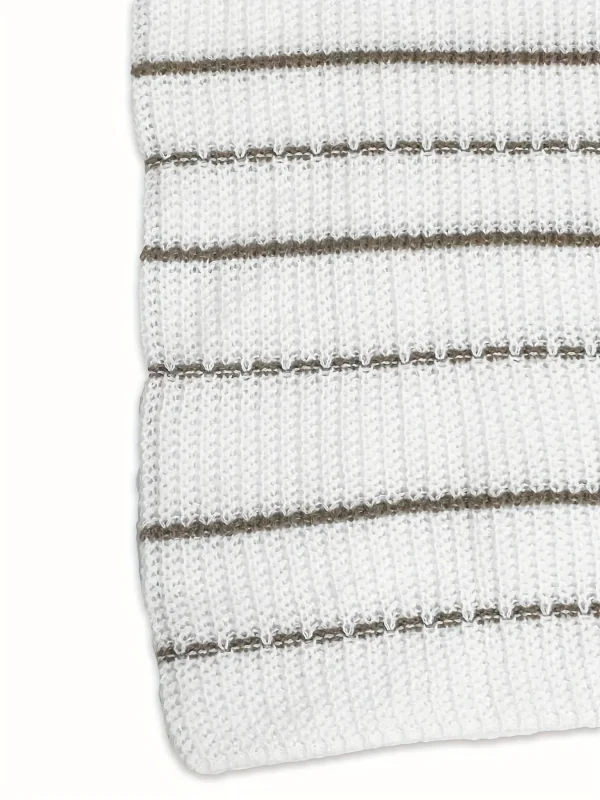 Casual Women's V-Neck Striped Knit Pullover Sweater Wool Blend Design for Autumn and Winter Use Front Decoration - Image 4