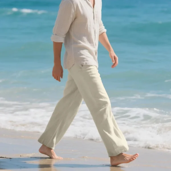 Men's Pants Casual Beach Summer Vacation Dress Pants Loose Fit