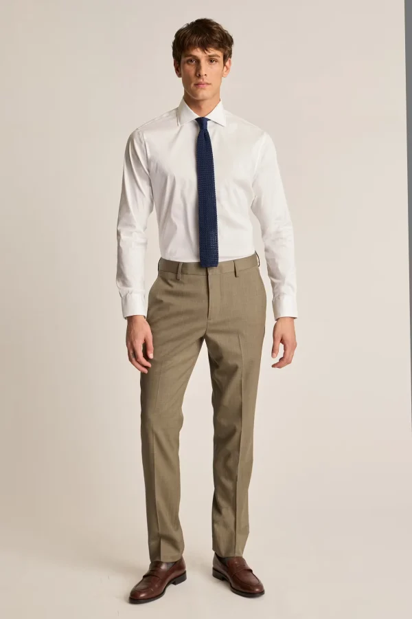 Formal Fit Men's Suit Pant Wool Khaki Slim and Comfortable Flat High Quality Wool Dress Pant for Men Suit - Image 4