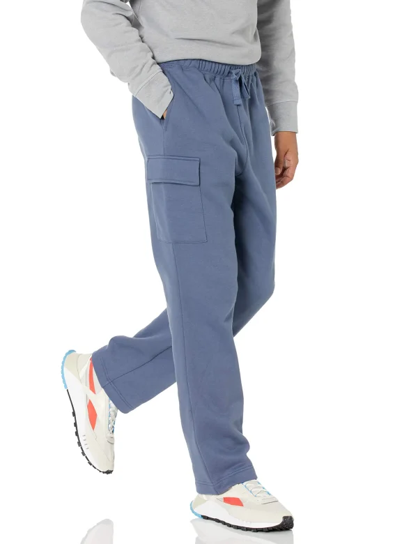 Men's Cargo Fleece Casual Pocket  Heavyweight Sweat Pant with Open Hem - Image 3