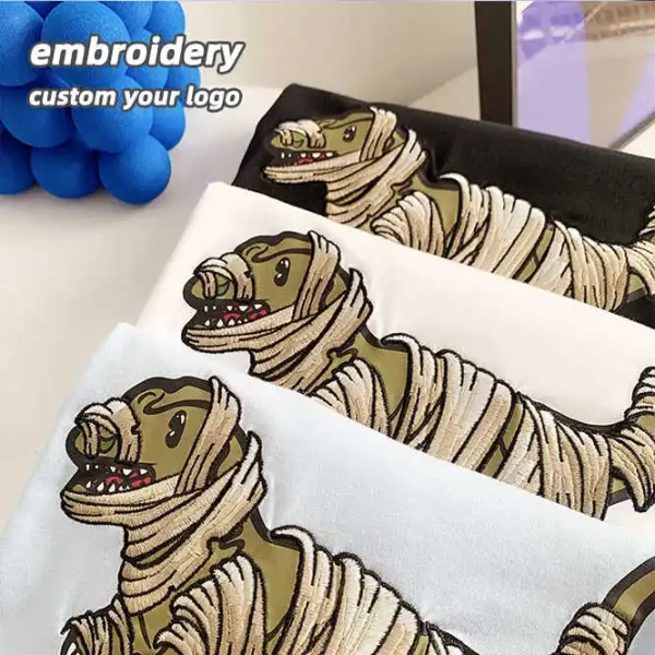 High Quality Tee Shirt Embroidered T Shirt Men's Luxury Tshirt Embroidery Printing Your T-shirts - Image 4