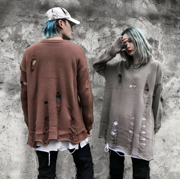 Europe and the United States High Street Fashion Dark Black Hole Hoodie Men's Punk Hip-hop Loose Long-sleeved Sweater - Image 4