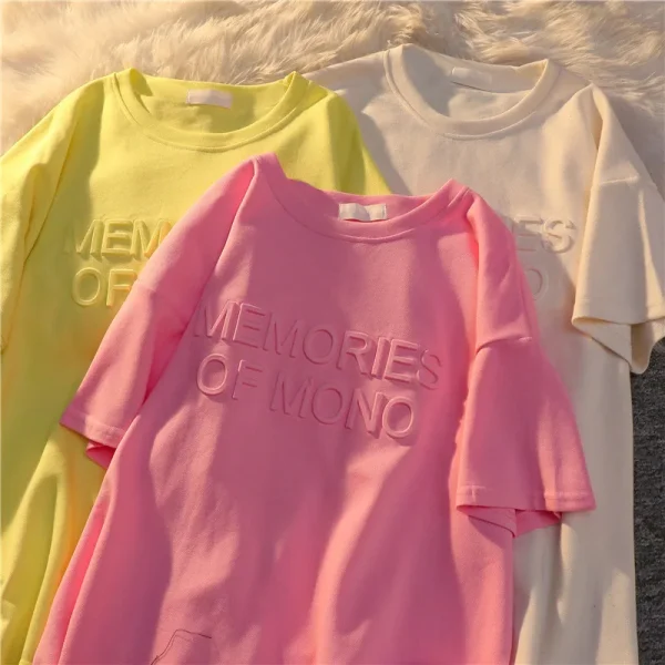 Embossing Printing Clothes Design Service Cotton Tshirt 3d Emboss Print T Shirt for Men - Image 2